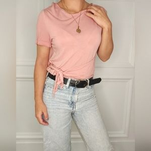Cute Pink Tie-up T Shirt